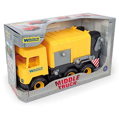 Wader Quality Toys Middle Truck Smieciarka zólta w kartonie