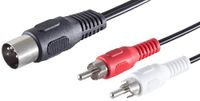 1aTTack.de 3x 1,5m 5-pins DIN-stekker naar 2 RCA-stekkers Hoogwaardige audioadapterkabel Gegoten connectoren Vernikkelde contacten Perfect voor HiFi-muzieksystemen Studioapparatuur