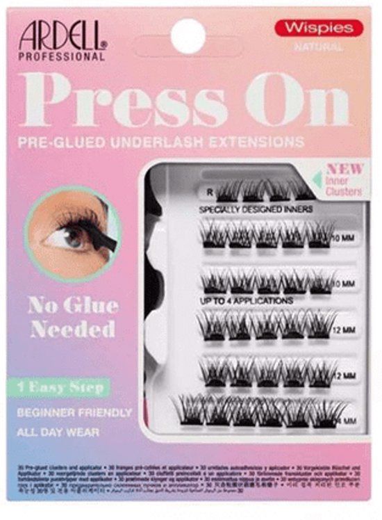 Ardell Press On Pre-Glued Underlash Extensions Wispies Natural Starters Kit