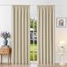 Elzusha - Rideaux occultants avec ruban fronceur beige clair 245x200cm Set de 2
