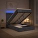 Prolenta Maison Exclusive Lit Ottoman exclusif avec matelas et éclairage LED, couleur gris foncé, dimensions 120 x 200 cm, revêtement en velours