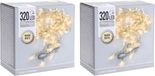 Merkloos 2x pakjes kerstverlichting transparant snoer met 320 warm witte lampjes - 24 meter - Kerstlampjes/kerstlichtjes - binnen/buiten