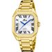 Lotus 18970/1 Polshorloge Dames Goudkleurig Staal Wit Vierkant Analoog Quartz