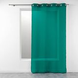 douceur d'intérieur, Etaminen Crash Telma gordijn met ogen, 140 x 240 cm, smaragdgroen