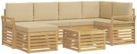 vidaXL - Extérieur - canapé - set - 7 - pcs - Blanc - et - Beige - Polyester