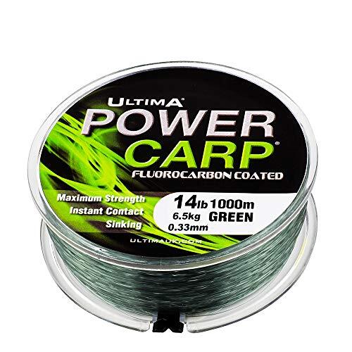 ULTIMA Ultima E3073 Power Karper Sterke Fluorocarbon Karpervissen Mainline - Groen, 0.33 mm - 6.4 kg