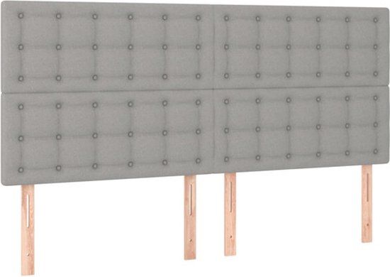 vidaXL Hoofdbord Lichtgrijs Stof 160x5x118/128 cm