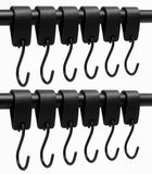Brute Strength - Leren S-haak hangers - Zwart - 12 stuks