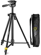 National Geographic Photo Tripod Kit Medium, met draagtas, 3-weg kop, Quick Release, 3-sectie benen Hendel sloten, Geared Centre Column, Load up 1,5kg, Aluminium, voor Canon, Nikon, Sony, NGHP000