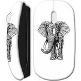 Olifant mandala zwart draadloze muis Maniacase