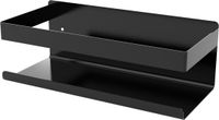 Intirilife Zelfklevend Doucheplankje Zwart - RVS - 23 x 10 cm