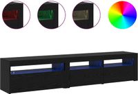 vidaXL TV-kasten 2 stuks met LED-verlichting van technisch hout zwart eiken