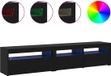 vidaXL Meubles TV 2 pcs avec éclairage LED en bois technique chêne noir