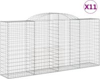 vidaXL Gabions 11 pieces curved 300x50x140/160 cm iron