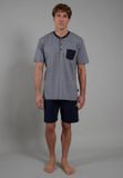 Ceceba +size pyjama court gris/bleu foncé