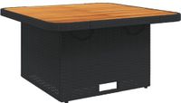 vidaXL Tuintafel 80x80x71 cm poly rattan en acaciahout zwart