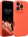 kwmobile telefoonhoesje geschikt voor Apple iPhone 16 Pro - TPU backcover met siliconen coating - Smartphone case in levendig koraal
