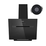 CIARRA CBCB6736G A+++ Afzuigkap 60 cm – WIFI afzuigkap schuin 700 m³/h – 4 snelheden – boosterfunctie – bediening WIFI + app – ledverlichting – zwart