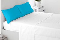 Miracle Home. Anti-peeling kussenslopen, zacht en comfortabel, 50% katoen, 50% polyester. 2 eenheden, 70 x 50. Bed 135, Turkoois