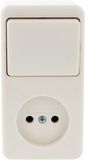 BERKER Opbouw combinatie wandcontactdoos (wcd) 1-voudig + wisselschakelaar polarwit