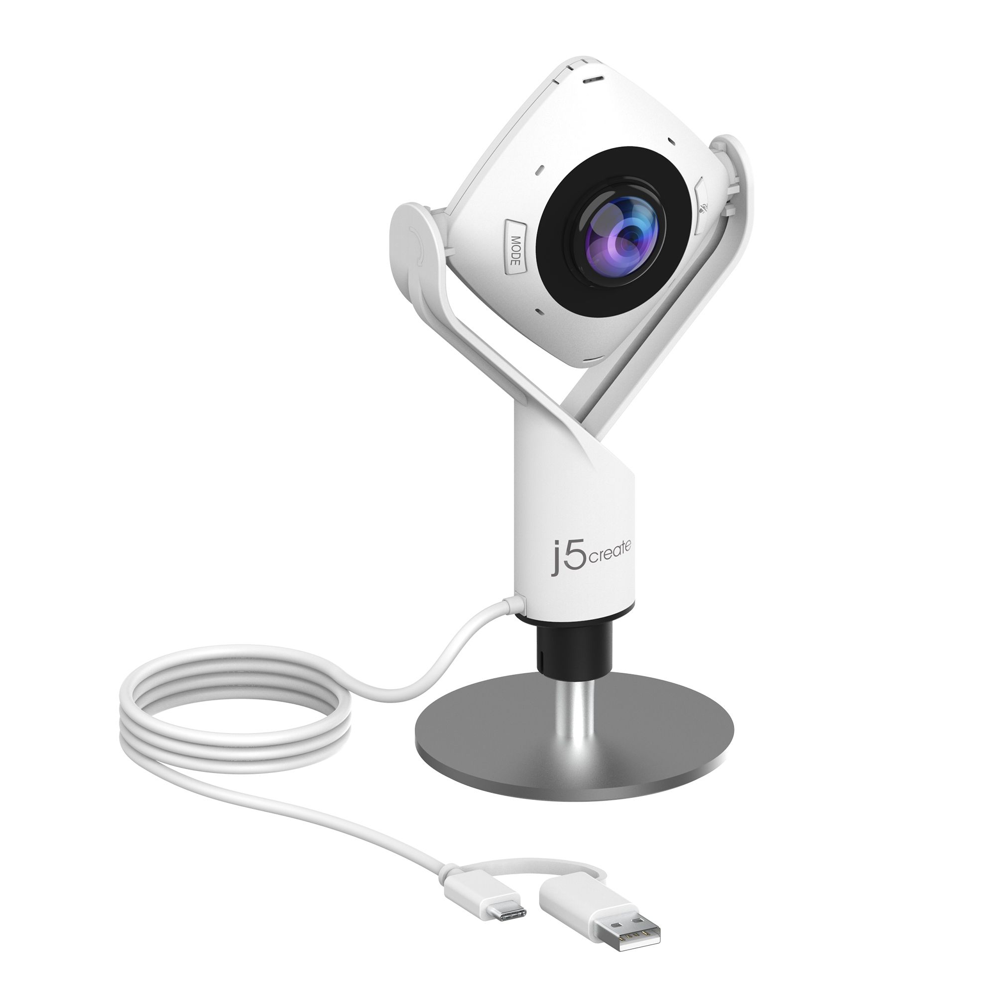 j5create JVCU360-N 360° All Around Webcam - Full HD, USB 2.0, Built-in Mic
