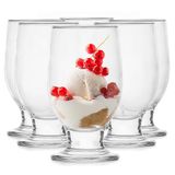 Glasmark KROSNO 1992 Set Van 6 Ijsbekers Van Transparant Glas Ijsglazen Dessertglazen Elegante Met Voet 210 ml