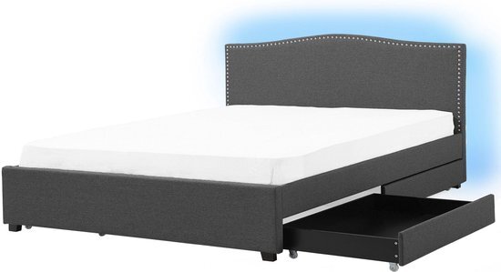 Beliani Montpellier Bed Stof grijs