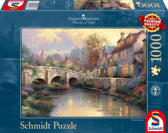 Schmidt Puzzel - Kinkade Cobblestone Broke - 1000 stukjes - Landschapspuzzel