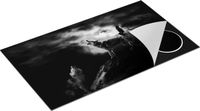 Chefcare Inductie Beschermer Drie Huilende Wolven - Zwart Wit - 90x55 cm