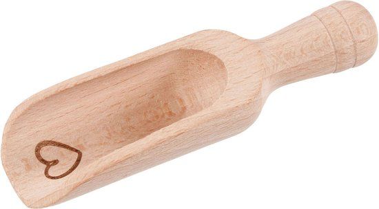Goki Houten Meelschepje Hart Klein - 10cm - Multi kleuren