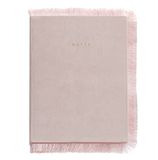 Miquelrius - A5 notitieboek - glad - 80 vellen - gevoerd deksel met Antelina-effect met franjes - vintage lelie - roze