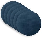 vidaXL - Taie d'oreiller - 6 pièces - HEERLEN - Bleu marine - Ø 40 cm - Velours côtelé