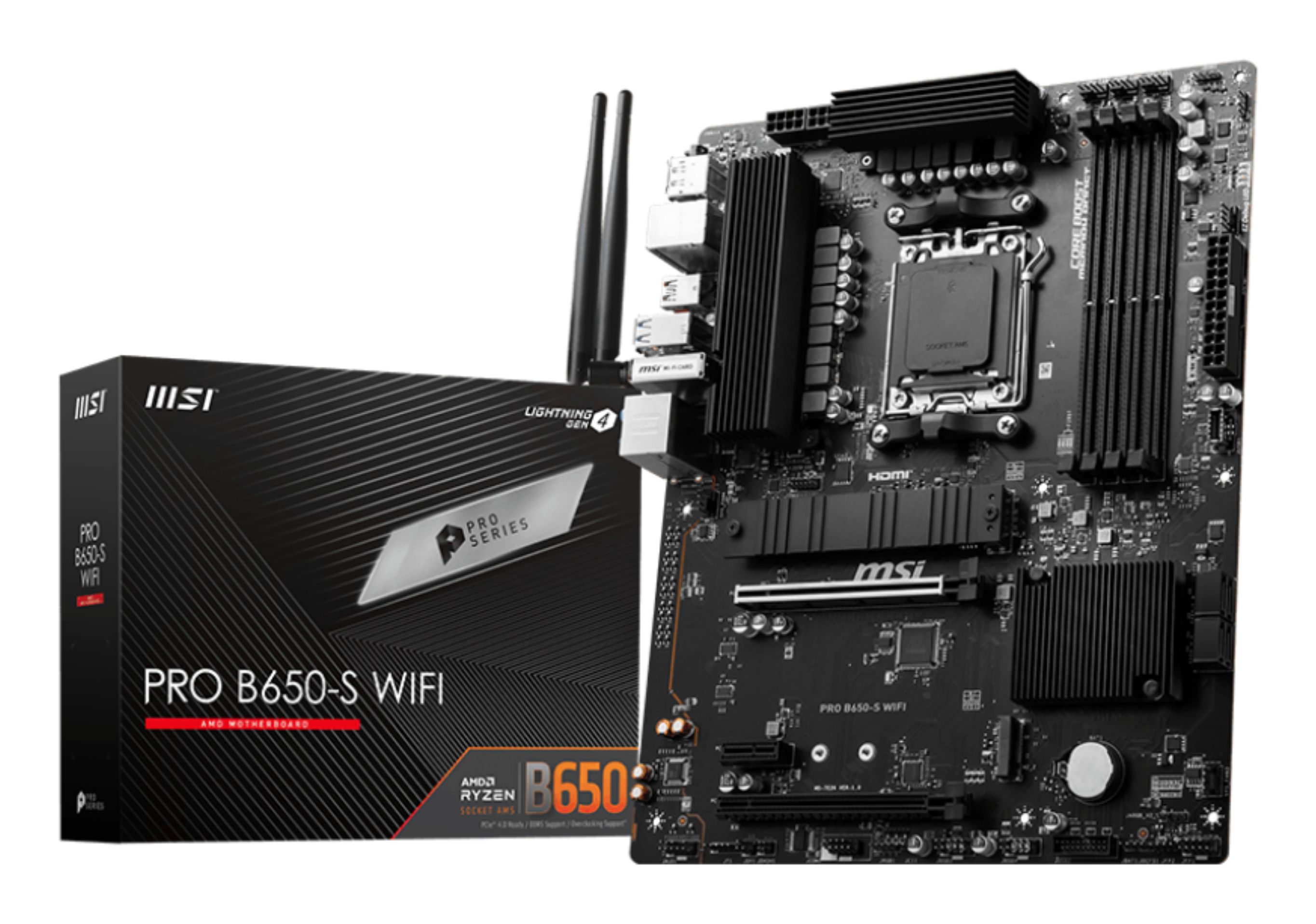 MSI PRO B650-S WIFI Motherboard - AMD B650 - Socket AM5 - DDR5 - ATX