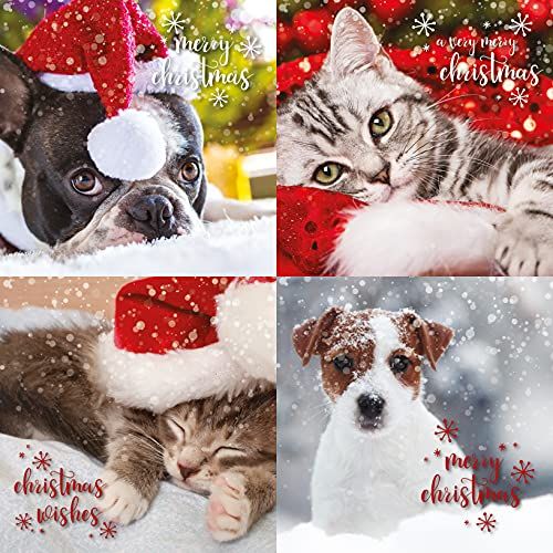 Emotional Rescue Kerstkaarten Multipack - 12 stuks - Dieren Kerstkaart Multipack
