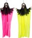 Boland spoken in neon kleuren - 2x stuks - L90 cm - skelet - Halloween - UV blacklight - decoratie