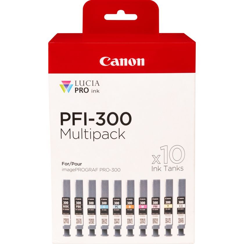 Canon PFI-300 multi pack / blauw, cyaan, foto magenta, foto zwart, geel, grijs, magenta, rood, zwart