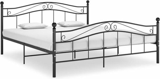 vidaXL Bedframe metaal zwart 140x200 cm