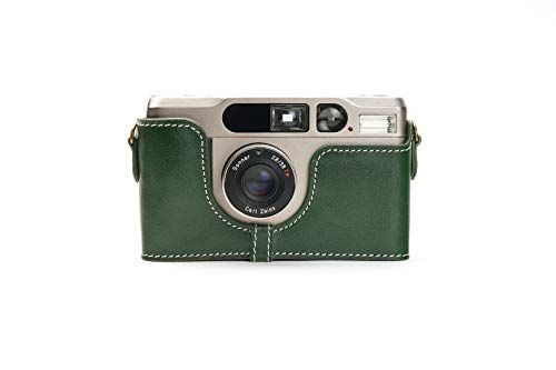 TP Original Handgemaakte Echt Lederen Half Camera Case Tas Cover voor Contax T2 - Groen