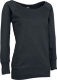 Urban Classics Boat Necker Dames Sweatshirts - Zwart - 5XL