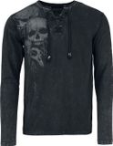 Black Premium by EMP Zwarte longsleeve met veter aan de voorkant - Heren - XL
