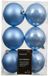 Decoris Kerstbal kunststof d8 cm sky blauw 6 st