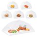 Homealexa Vliegenkap, set van 6 afdekhoezen voor eten, opvouwbare taartafdekking, vliegenscherm, levensmiddelafdekking, perfecte bescherming voor eten, fruit, picknick, BBQ, wit, XL, met standaard