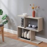 en.casa Table d'appoint Koxjö étagère sur pied 57x60x20 cm beige