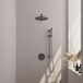 Brauer Gunmetal Edition Thermostatische Regendoucheset Inbouw - Hoofddouche 30 cm - Rechte Wandarm - 3 Weg - Handdouche Rond - Doucheslang - Geintegreerde Glijstang - Gunmetal