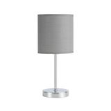 Zarivy Tafellamp chroom 1 x E14 met grijze kap