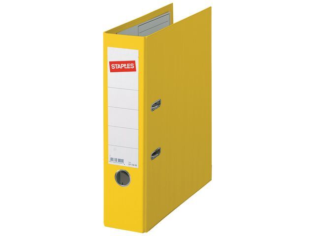 Staples Staples Ordner A4 80 mm Karton met Plastic Geel