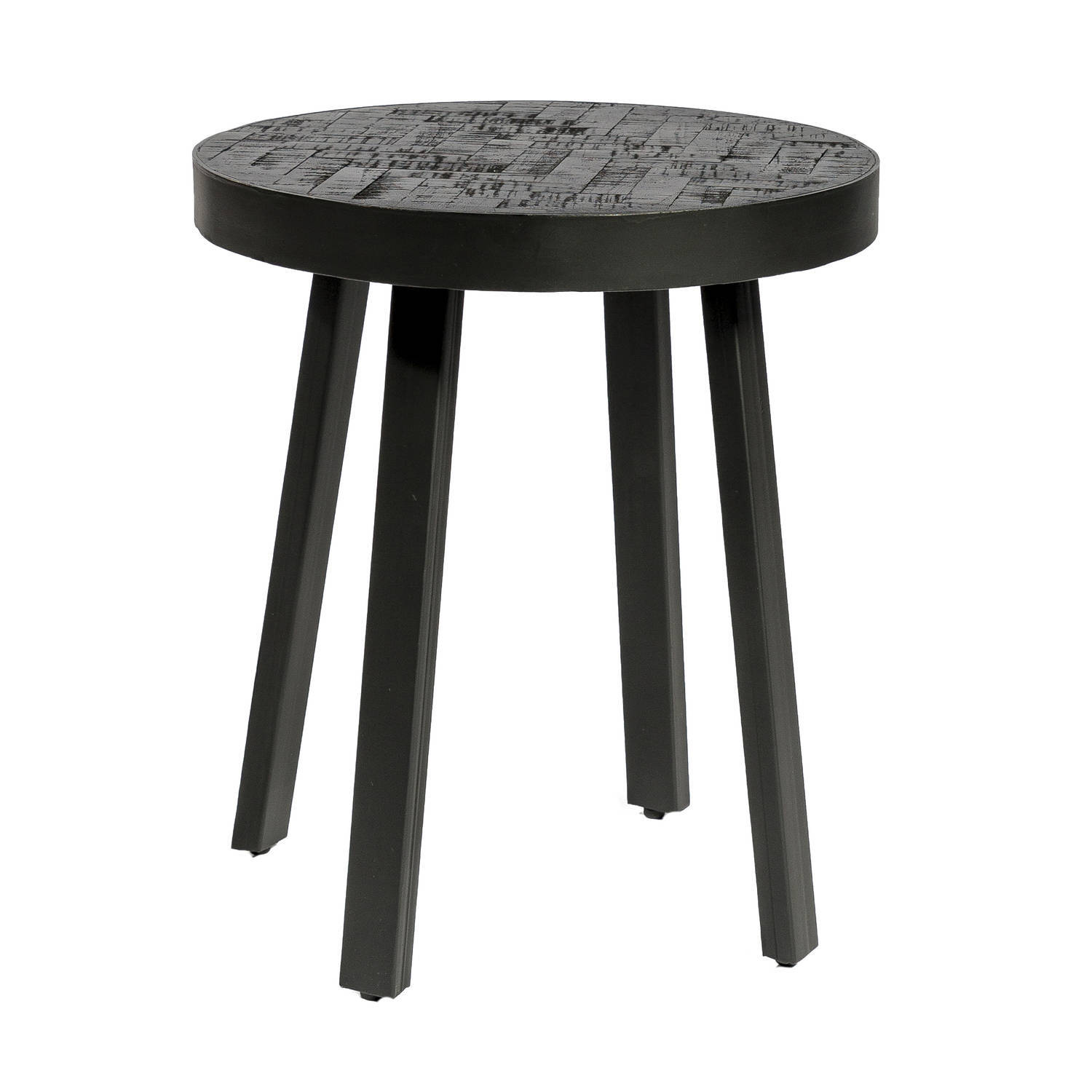 giga meubel gm salontafel zwart rond visgraat ø45cm tafel stack