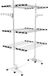 Merkloos Drying Rack Tower Folding 3 Levels Stainless Steel Pipe Tower Dryer with 6 Wheels Wings Mobile Tower Laundry Rack for Balcony Living Room Laundry Room Bathroom Black