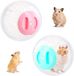 Markenlos Shenzhen Haorui Industrial Technology Co., Ltd. Hamsterballen - Set van 2 loopballen van 14,5 cm voor kleine dieren - Transparante oefenballen voor hamsters en dwergwoestijnen (blauw roze)