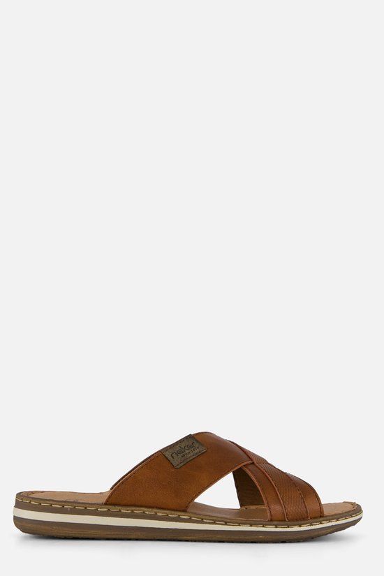 Rieker Slippers bruin Leer - Maat 46
